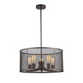 Supershine 20 in. Lighting Ironclad Industrial-Style 5 Light Rubbed Bronze Ceiling Pendant - Oil Rubbed Bronze SU1532013